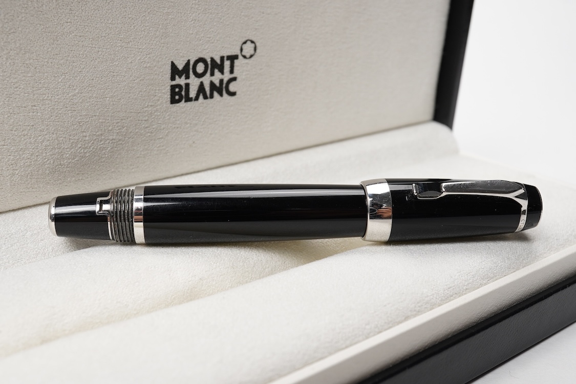 A Montblanc Boheme Noir retractable fountain pen, case with receipt